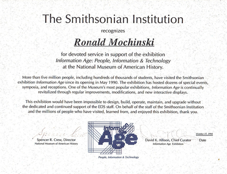 Smithsonian Institution Recognition